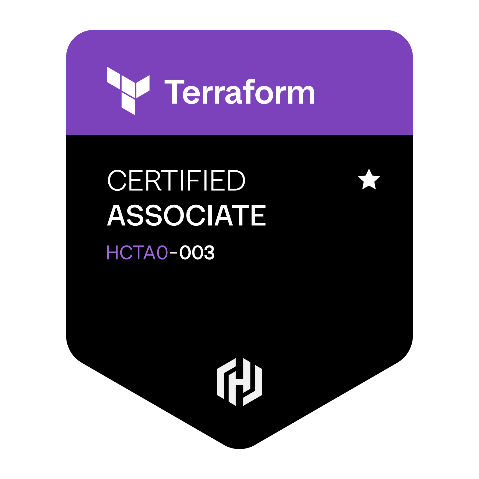 HashiCorp Certified: Terraform Associate (003) badge
